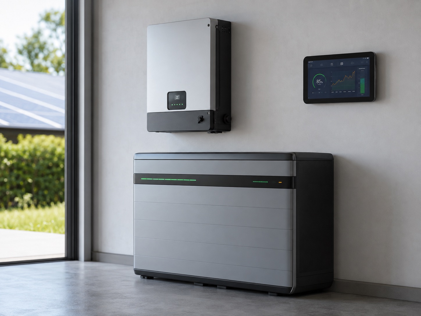 Solar battery and hybrid inverter monitoring system