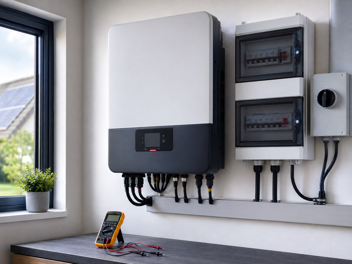 Solar inverter fault diagnosis with electrical testing equipment